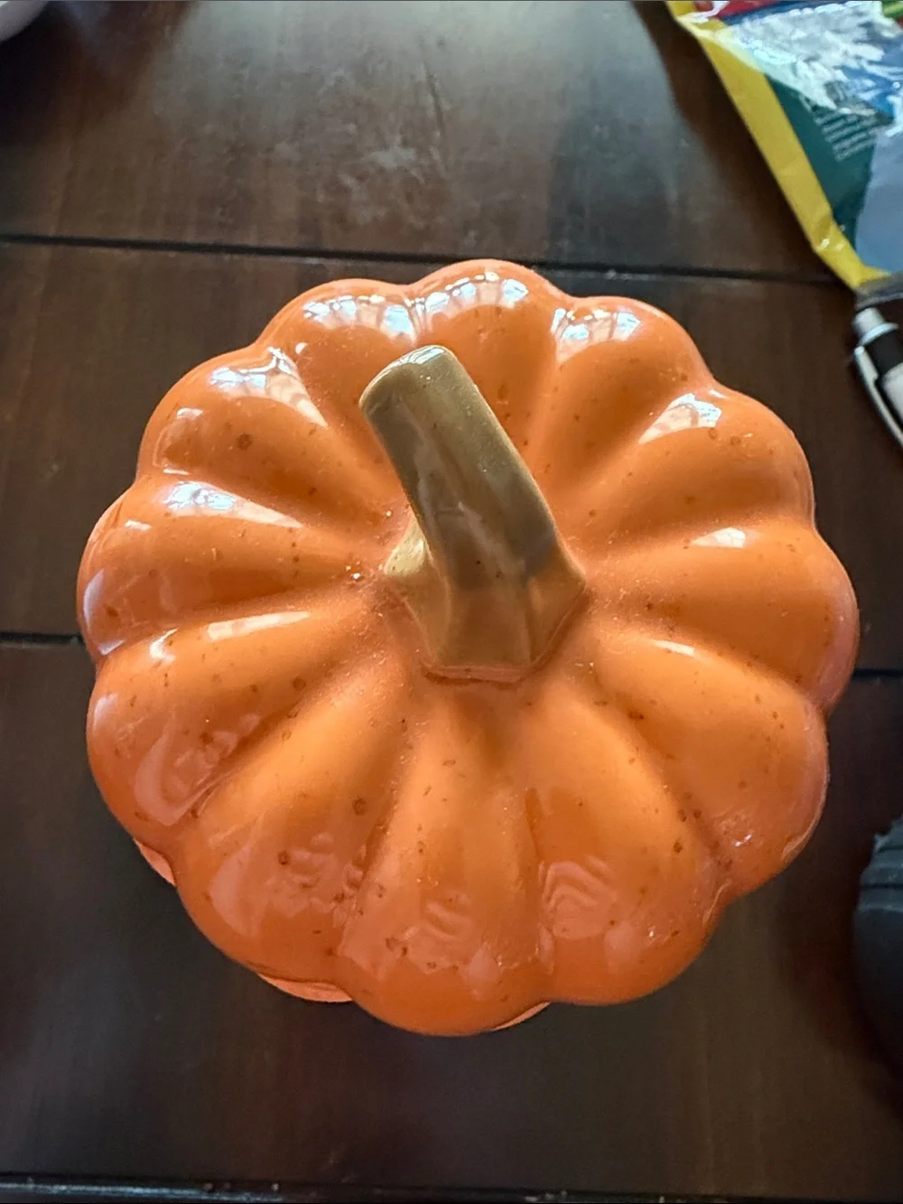 Decorative Orange Pumpkin Ceramic Candy Jar - Brand